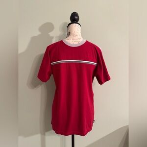 Point Zero Vintage Red With Gray Stripes Streetwear Tee Boys Size Large